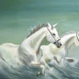 Painting titled "sea horses" by Cathal O Malley, Original Artwork