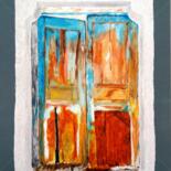 Malarstwo zatytułowany „Porte marocaine” autorstwa Catherine Bosser, Oryginalna praca, Akryl Zamontowany na Drewniana rama n…