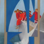 Painting titled "Admiral's Cup" by Catherine Costet (Lccat), Original Artwork, Pastel