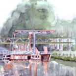 Peinture intitulée "Le canal de l'Espie…" par Catherine Rossi, Œuvre d'art originale