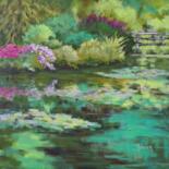 Peinture intitulée "Jardin d'eau II" par Cathy Monnier, Œuvre d'art originale, Acrylique Monté sur Châssis en bois