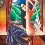 Pintura titulada "Mujer del cafetal I…" por Carlos Duque, Obra de arte original, Oleo