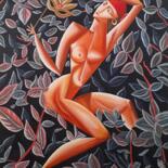 Painting titled "Mujer sin Máscara" by Carlos Duque, Original Artwork, Oil