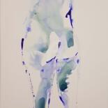 Painting titled "blue lady" by Cegede, Original Artwork, Ink