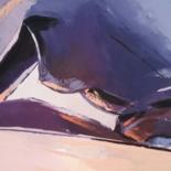 Malerei mit dem Titel "Grand violet" von Celine Dabot, Original-Kunstwerk, Öl