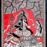 Malerei mit dem Titel "Madhubani Painting" von Chandrakala Devi Deve, Original-Kunstwerk, Acryl