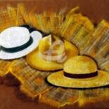 Peinture intitulée "Chapeaux Bas" par Chantal Le Mesle, Œuvre d'art originale, Pastel