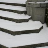 Photography titled "Snow on Curved Steps" by Cheryl Townsend, Original Artwork