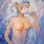 Painting titled "Nude paintings in t…" by Chi Nguyen, Original Artwork, Acrylic Mounted on Wood Stretcher frame