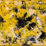 Malerei mit dem Titel "Abstrakt und Gelb" von Chris Schäfer, Original-Kunstwerk, Öl Auf Keilrahmen aus Holz montiert