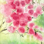"Sakura" başlıklı Resim Christel Fréon tarafından, Orijinal sanat, Suluboya Karton üzerine monte edilmiş