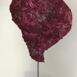 Escultura titulada "buste rouge" por Christel Pouthier, Obra de arte original