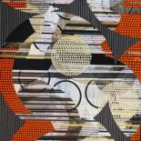 Peinture intitulée "Orange abstraction" par Christelle Riffet (Céhère), Œuvre d'art originale, Acrylique