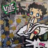 Painting titled "Betty popart by Ceh…" by Christelle Riffet (Céhère), Original Artwork, Acrylic Mounted on Cardboard