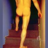 Картина под названием "L'escalier" - Christian Boulad (Xian), Подлинное произведение искусства, Масло