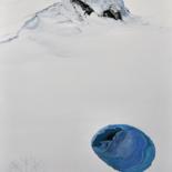 Peinture intitulée "Icelandic blue eye" par Christian Girault, Œuvre d'art originale, Huile