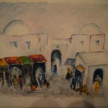 Painting titled "séjour 2012 au Maroc" by Christian Trameçon, Original Artwork, Oil