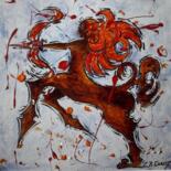 Painting titled "SAGITTAIRE" by Christiane Guerry, Original Artwork, Acrylic Mounted on Wood Stretcher frame