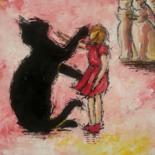 Painting titled "MON CHAT" by Christiane Guerry, Original Artwork, Acrylic