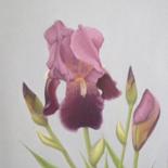 Peinture intitulée "iris mauves" par Christian Salaun, Œuvre d'art originale