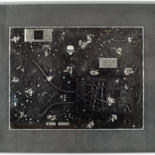 Collages titled "Dark slides - Wires" by Christophe Gandolphe, Original Artwork, Acrylic Mounted on Wood Panel