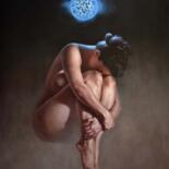 Schilderij getiteld "Birth Of A Nereid" door Christophe Vacher, Origineel Kunstwerk, Olie