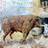 Pittura intitolato "Bull Run" da Christopher Walker, Opera d'arte originale, Olio Montato su Telaio per barella in legno