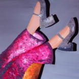 Peinture intitulée "Shoes on" par Chromashi, Œuvre d'art originale, Acrylique Monté sur Châssis en bois