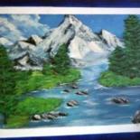 Painting titled "montagne" by Chris, Original Artwork