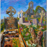 Peinture intitulée "Cemetery" par Liam Porisse, Œuvre d'art originale, Huile