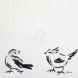 Dessin intitulée "Oiseau-05.jpg" par Claire Arnoult, Œuvre d'art originale, Encre