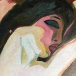 Peinture intitulée ""L'endormie"" par Claire Marie Gay, Œuvre d'art originale, Huile Monté sur Panneau de bois