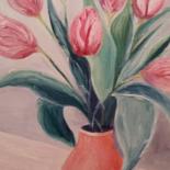 Painting titled "Tulipes" by Clayre Paris, Original Artwork, Oil