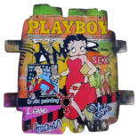 Painting titled "PLAYBOY N° 2" by Claude Géan, Original Artwork, Acrylic Mounted on Wood Panel
