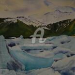 Painting titled "La lagune de Jökuls…" by Claude Marchalot, Original Artwork