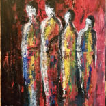 Painting titled "les pénitentes" by Claude Grand, Original Artwork, Acrylic