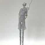 Sculpture titled "Wish i were a fish" by Claudia König (koenigsfigurine), Original Artwork, Paper maché