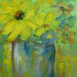 Painting titled "fleurs-jaunesdd.jpg" by Claudine Fasan, Original Artwork