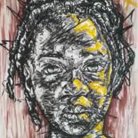 Drawing titled ""African Pride"" by Clement Mohale, Original Artwork, Charcoal