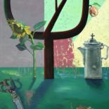 Malerei mit dem Titel "Landschaftsstillleb…" von Tilman Flatt, Original-Kunstwerk, Öl