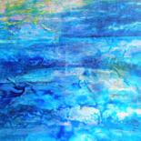 Collages intitulée "Zone bleue" par Coriandre, Œuvre d'art originale, Encre