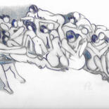 Dessin intitulée "Confinement 01" par Corinne Bandeira De Mello, Œuvre d'art originale, Crayon