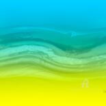 Fotografia intitulada "vague bleu jaune" por Corinne Sassi (Cjr sassi), Obras de arte originais, Trabalho Digital 2D