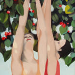 Pittura intitolato "Cherries collectors" da Federico Cortese, Opera d'arte originale, Olio