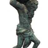 Sculpture titled "THE BURDEN OF CORONA" by N.C.J. Stam, Original Artwork, Bronze