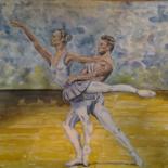 Painting titled "classic dancers" by Kiko Cristoni, Original Artwork, Watercolor Mounted on Wood Panel