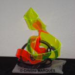 Sculpture titled "Le Sapin fluo" by Cristina Marquès, Original Artwork, Plastic