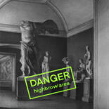 Painting titled "Danger highbrow area" by Curlydafna, Original Artwork, Pencil