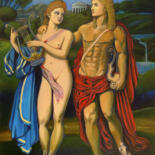 Peinture intitulée "Apollo Courting Cas…" par D-Marko-O, Œuvre d'art originale, Acrylique Monté sur Châssis en bois