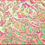 Pintura titulada "BUTTERFLIES DANCE.…" por Dags, Obra de arte original, Oleo